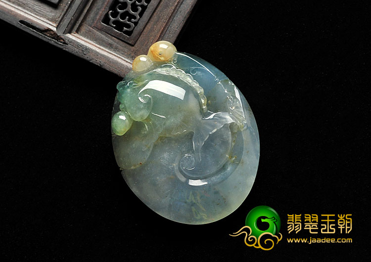 冰种黄翡飘花缅甸翡翠A货愉悦一夏挂件