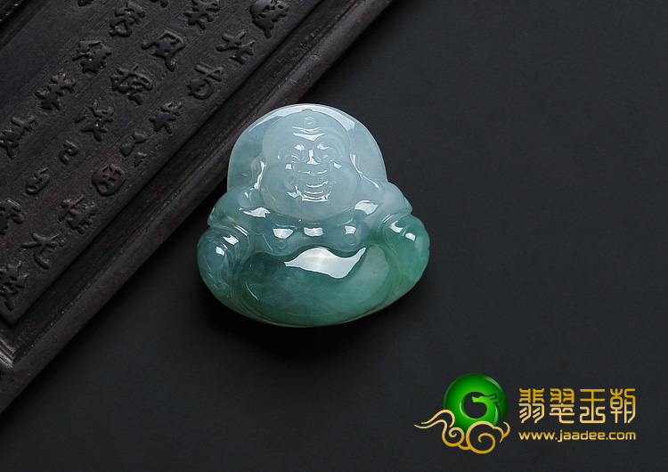 冰种飘花缅甸翡翠A货玉佛挂件