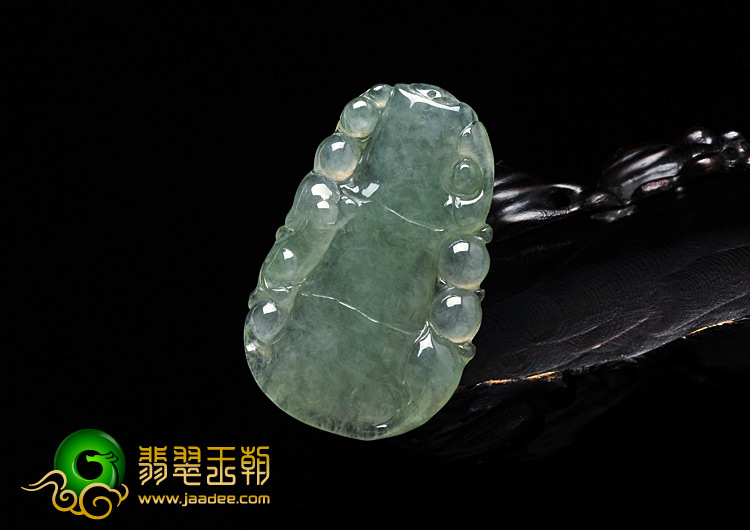 冰种晴水缅甸翡翠A货节节高挂件