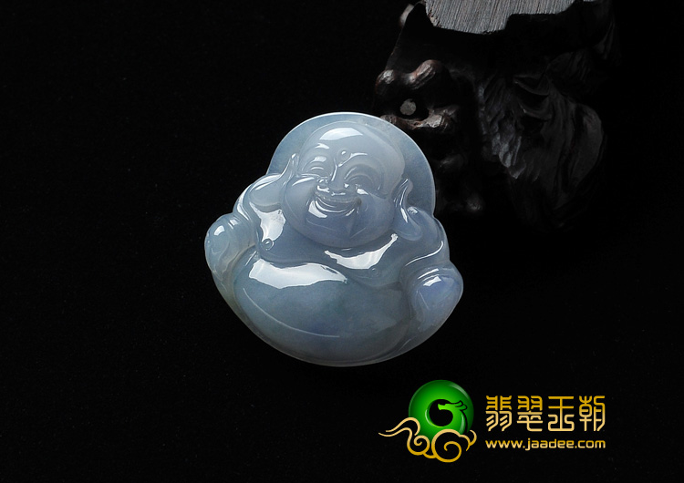 冰种紫罗兰飘花缅甸翡翠A货玉佛挂件