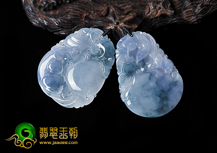 冰种紫罗兰飘花缅甸翡翠A货望子成龙望女成凤挂件