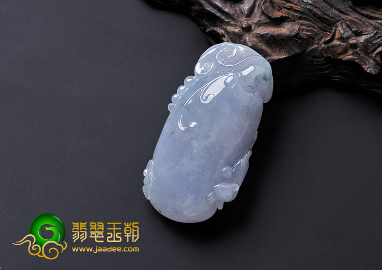 冰种紫罗兰飘花缅甸翡翠A货福瓜挂件
