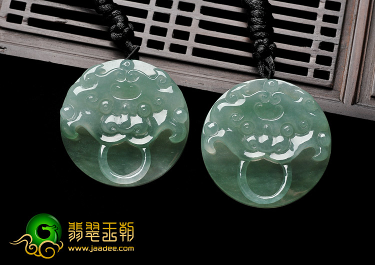 冰种晴水缅甸翡翠A货虎头锁挂件（单价）