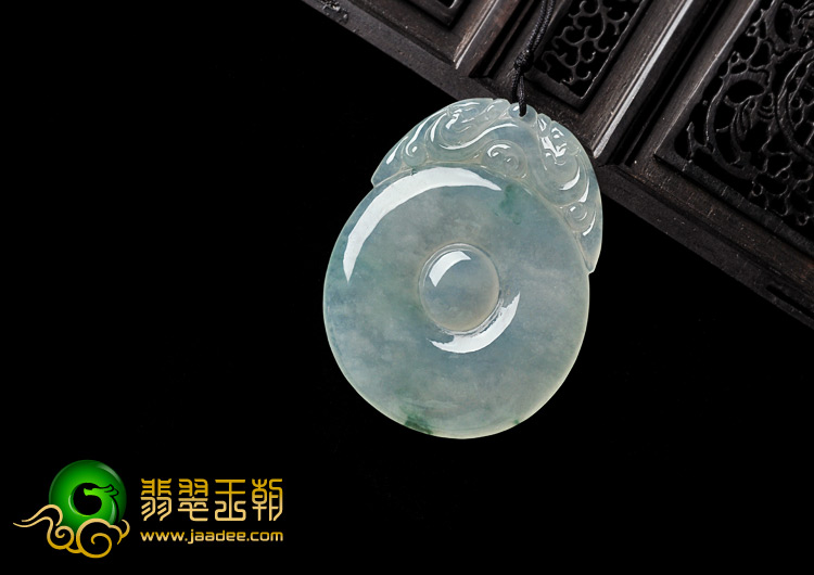 冰种飘花缅甸翡翠A货福在眼前挂件