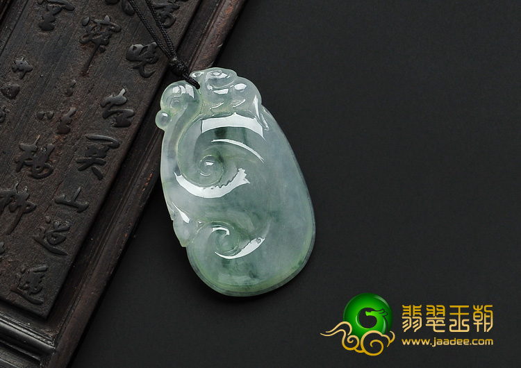 冰种飘花缅甸翡翠A货如意寿挂件