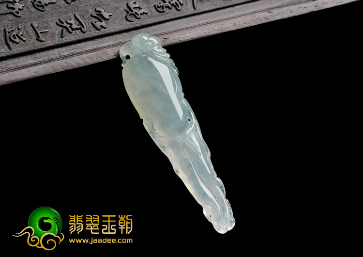 冰种晴水缅甸翡翠A货人参如意挂件