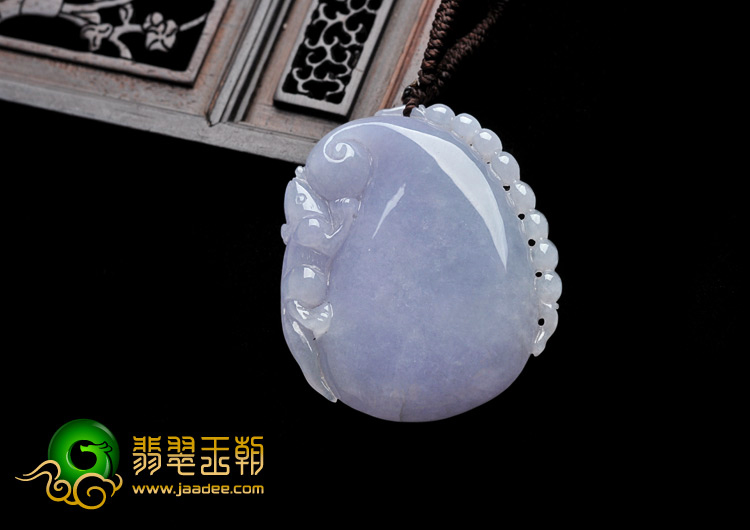 糯冰种紫罗兰缅甸翡翠A货福瓜挂件