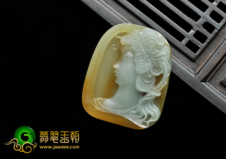 糯冰种黄翡缅甸翡翠A货美少女挂件