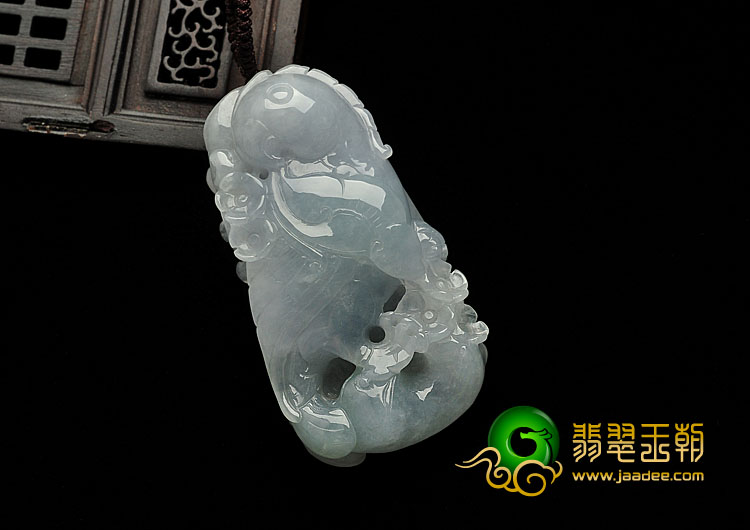 糯冰种晴水缅甸翡翠A货英明神武挂件