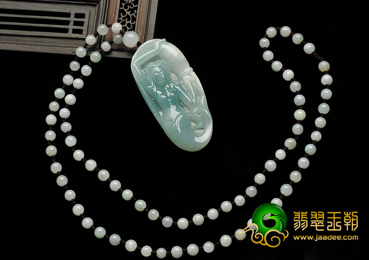 糯冰种晴水缅甸翡翠A货美人鱼挂件