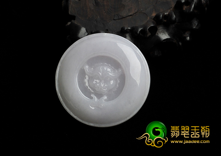 细糯种淡紫罗兰缅甸翡翠A货福在眼前挂件