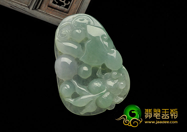 糯冰种晴水缅甸翡翠A货金玉满堂挂件