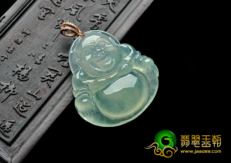 冰种晴水缅甸翡翠A货玉佛挂件