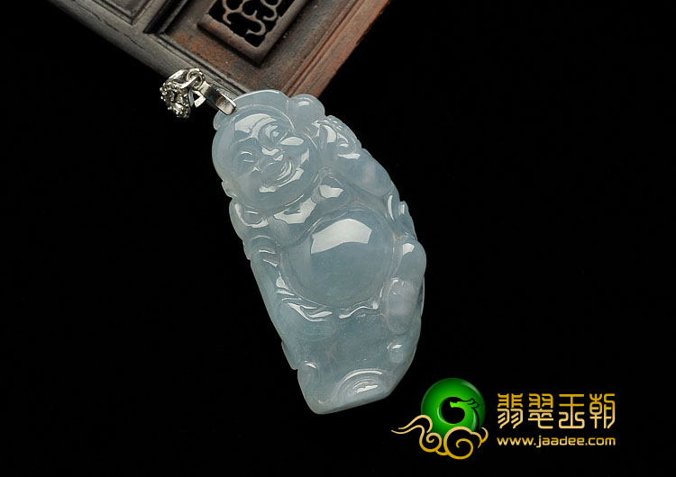糯冰种晴水缅甸翡翠A货逍遥佛挂件
