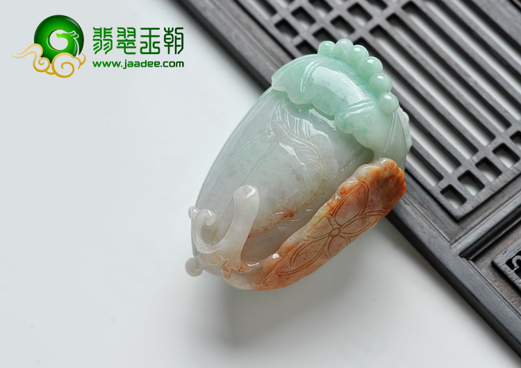 细糯种三彩缅甸翡翠A货连年进财挂件