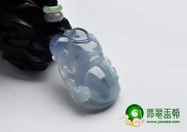 冰种紫罗兰飘花缅甸翡翠A货福禄寿挂件