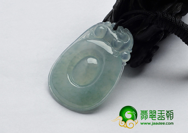 冰种飘花缅甸翡翠A货福在眼前挂件