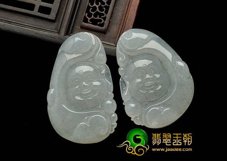 糯冰种缅甸翡翠A货笑佛挂件（单价）