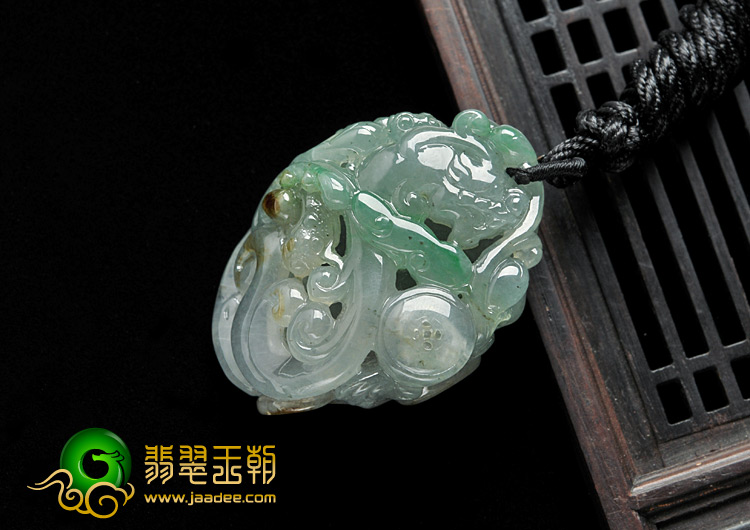 冰种三彩缅甸翡翠A货龙行如意挂件