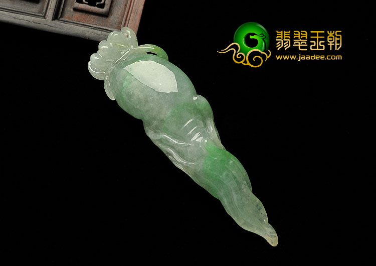 冰种翠色缅甸翡翠A货人生如意挂件