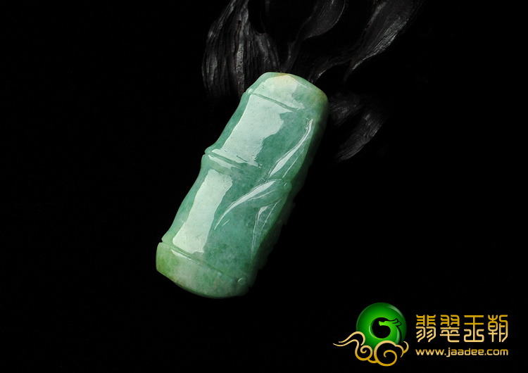 feicui糯冰种豆绿缅甸翡翠A货节节高挂件