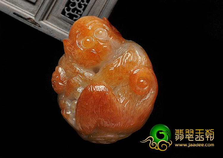 糯冰种红黄翡缅甸翡翠A货代代封侯手玩件