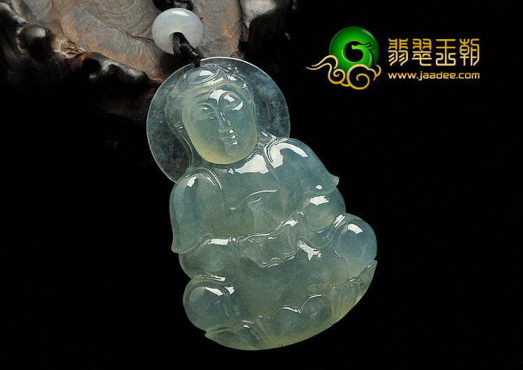 冰种晴水缅甸翡翠A货观音挂件