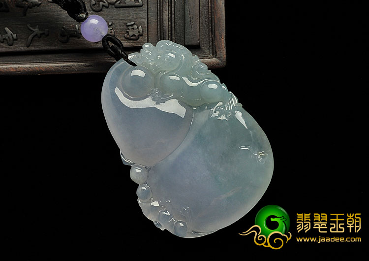 冰种春带彩缅甸翡翠A货福禄寿挂件