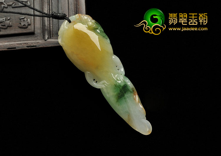 糯冰种三彩缅甸翡翠A货人生如意挂件