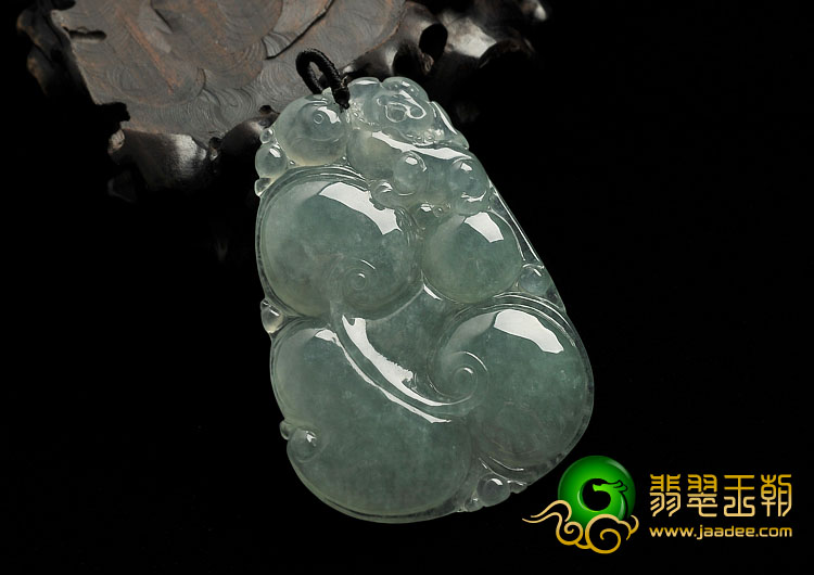 冰种晴水缅甸翡翠A货如意寿挂件