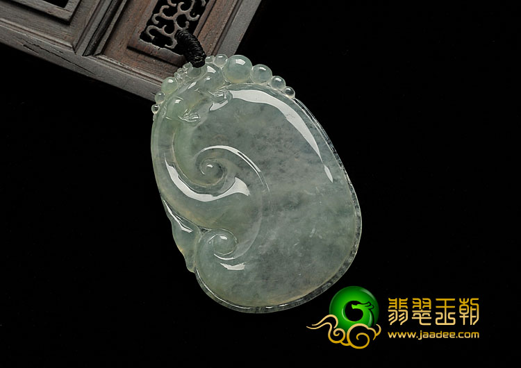 冰种晴水缅甸翡翠A货如意寿挂件