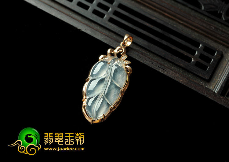 玻璃种缅甸翡翠A货镶玫瑰金金枝玉叶胸坠（真钻）