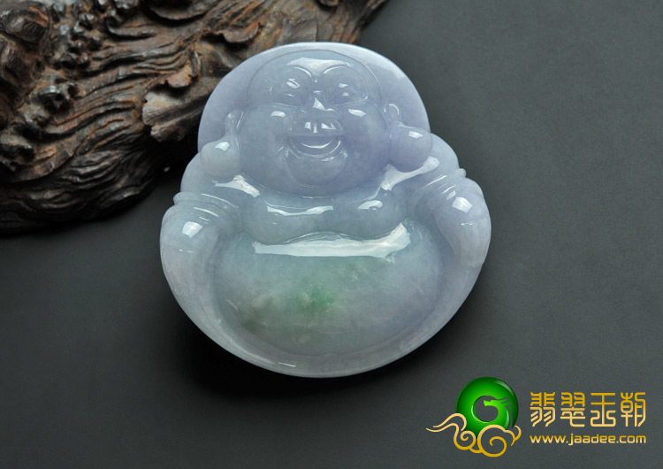 糯冰种紫罗兰飘花缅甸翡翠A货玉佛挂件