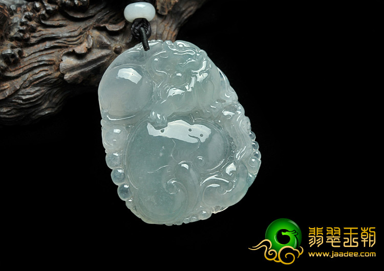 冰种晴水缅甸翡翠A货如意寿挂件