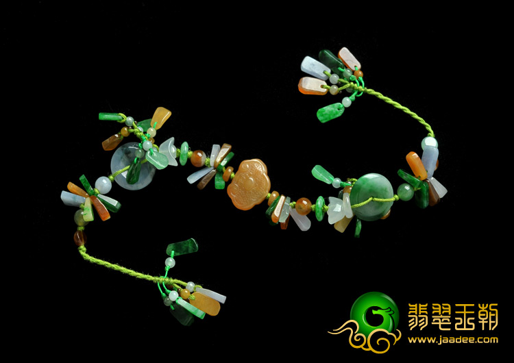 冰种三彩缅甸翡翠A货如意平安手链