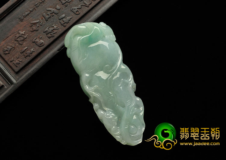 糯冰种晴水缅甸翡翠A货人参如意挂件