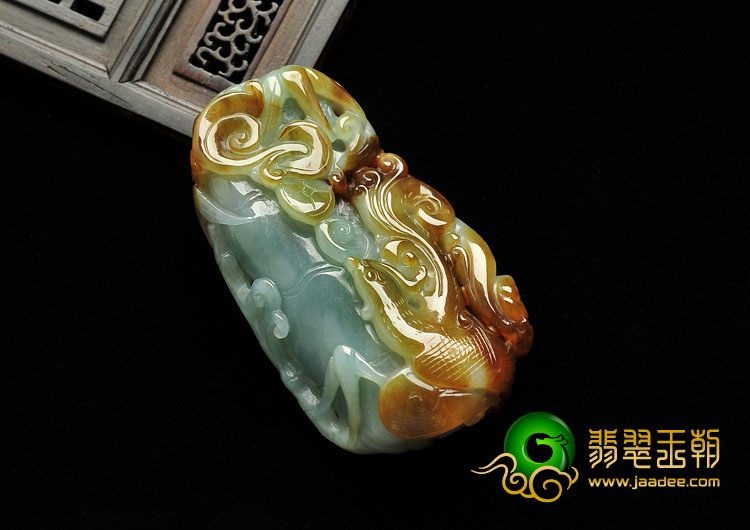 糯冰种晴水带褐黄翡缅甸翡翠A货节节高挂件