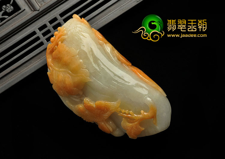 糯冰种黄翡缅甸翡翠A货枯木逢春手玩件