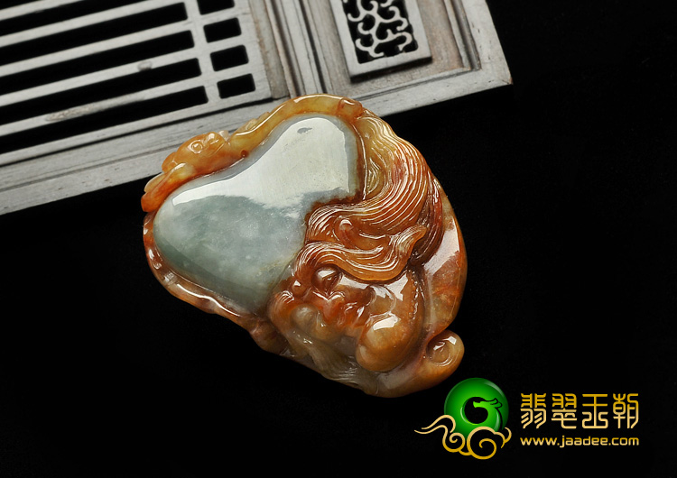糯冰种褐红黄翡缅甸翡翠A货济公头挂件