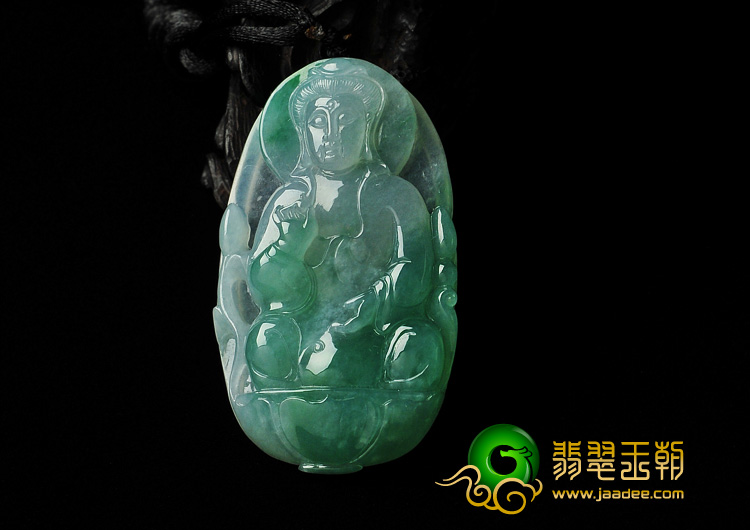 冰种苹果绿缅甸翡翠A货观音挂件