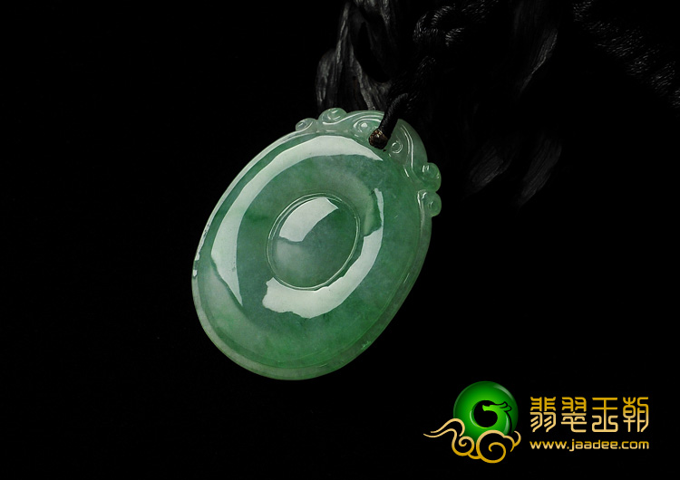 糯冰种翠色缅甸翡翠A货福在眼前挂件