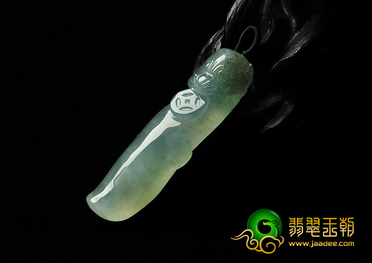 (超值推荐)冰种晴水略带黄翡缅甸翡翠A货龙头如意挂件