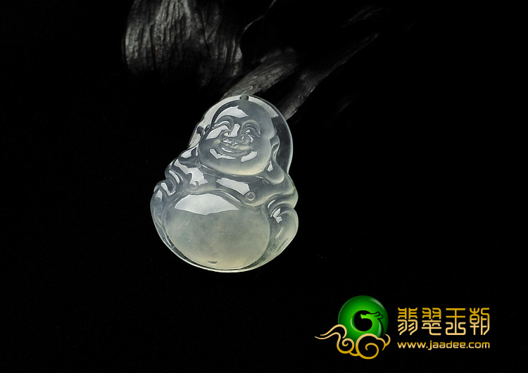冰玻种淡晴水缅甸翡翠A货玉佛挂件
