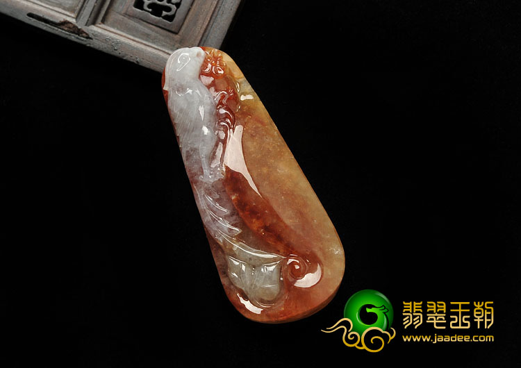 冰种红黄翡缅甸翡翠A货英明神武挂件