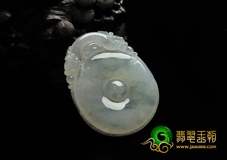 糯冰种晴水缅甸翡翠A货福在眼前挂件
