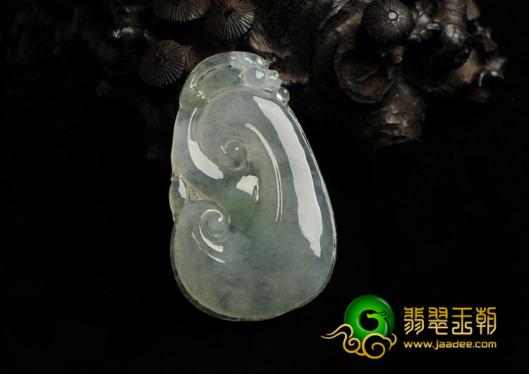 冰种晴水缅甸翡翠A货如意寿挂件