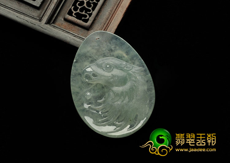 冰种晴水缅甸翡翠A货老鹰头挂件