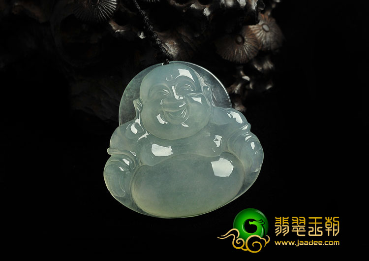 冰种淡晴水缅甸翡翠A货玉佛挂件