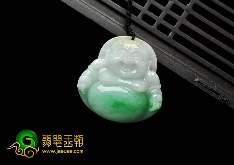 糯冰种飘翠缅甸翡翠A货玉佛挂件