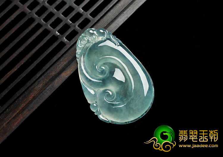 冰种晴水缅甸翡翠A货如意寿挂件